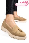 MOCASINI BEJ PIELE NATURALA INTOARSA TIM-672