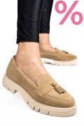 MOCASINI BEJ PIELE NATURALA INTOARSA TIM-672