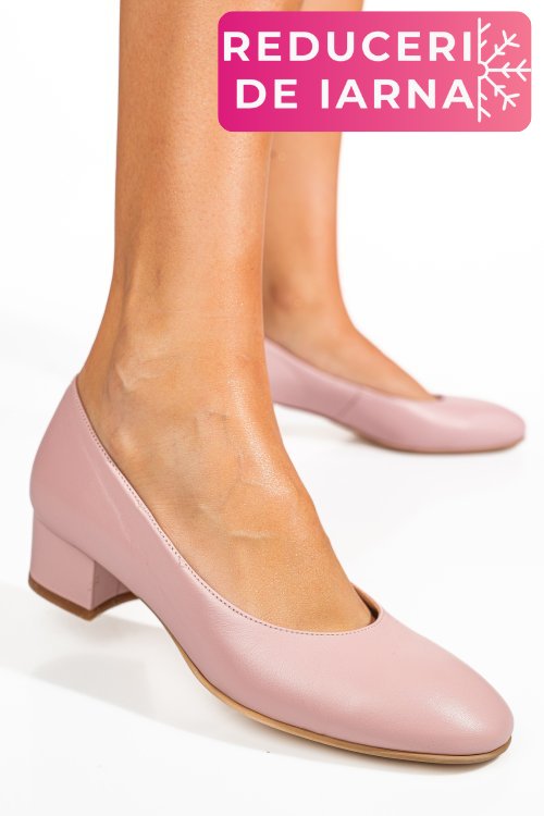 Pantofi roz piele naturala 1s77301