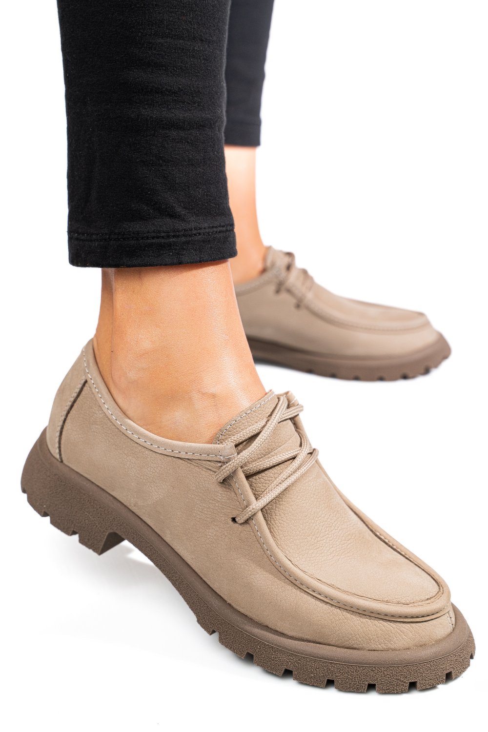 MOCASINI BEJ PIELE NATURALA NABUK 4S77247