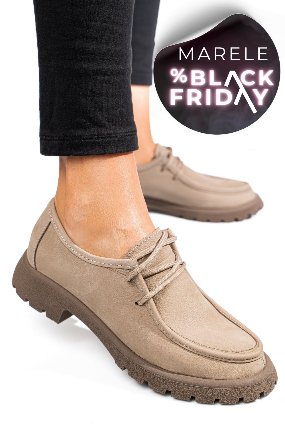 MOCASINI BEJ PIELE NATURALA NABUK 4S77247