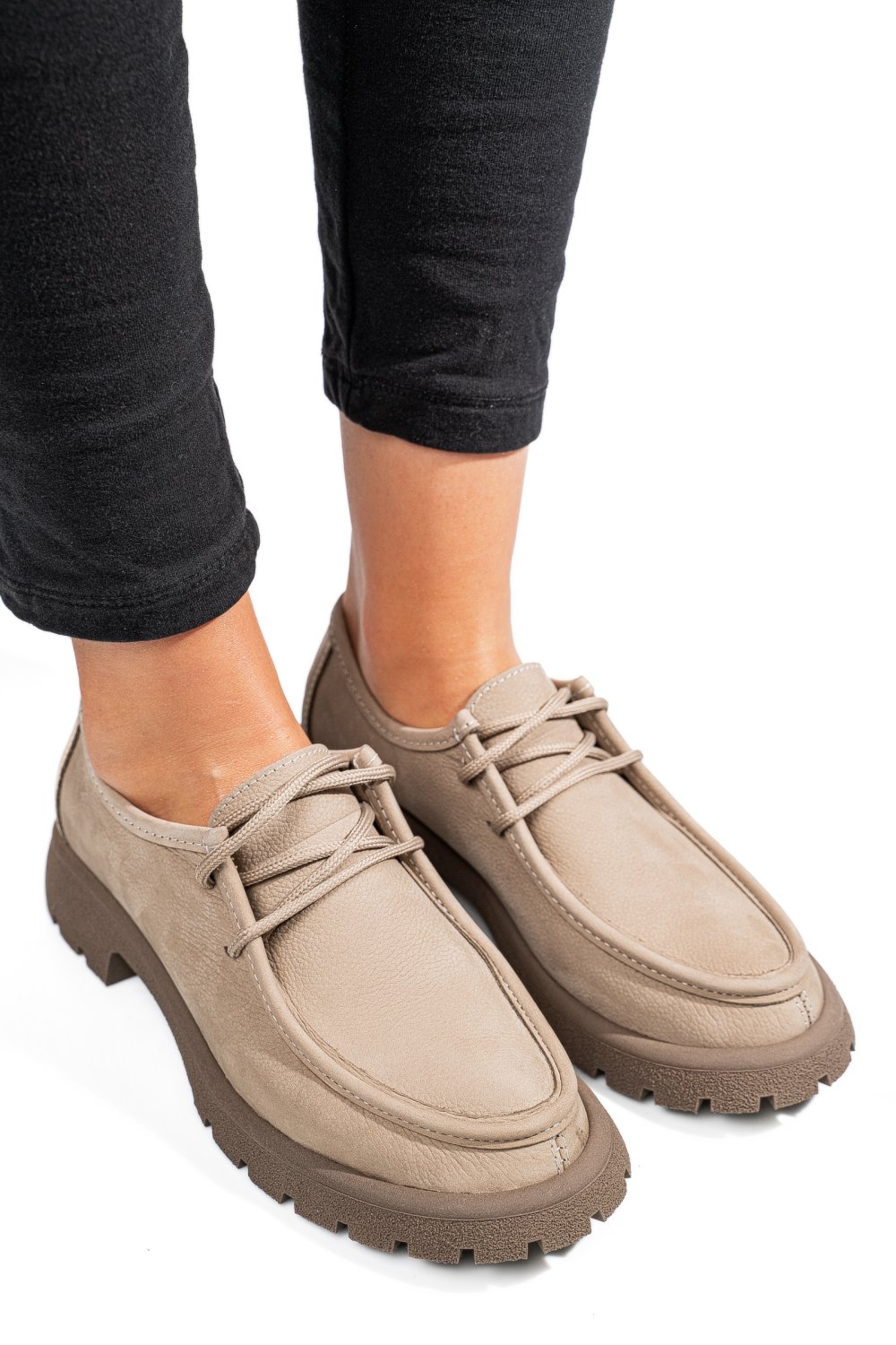 MOCASINI BEJ PIELE NATURALA NABUK 4S77247