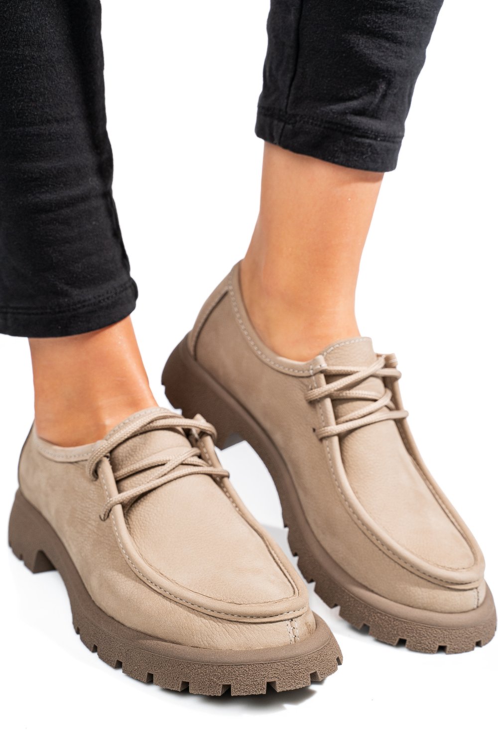 MOCASINI BEJ PIELE NATURALA NABUK 4S77247