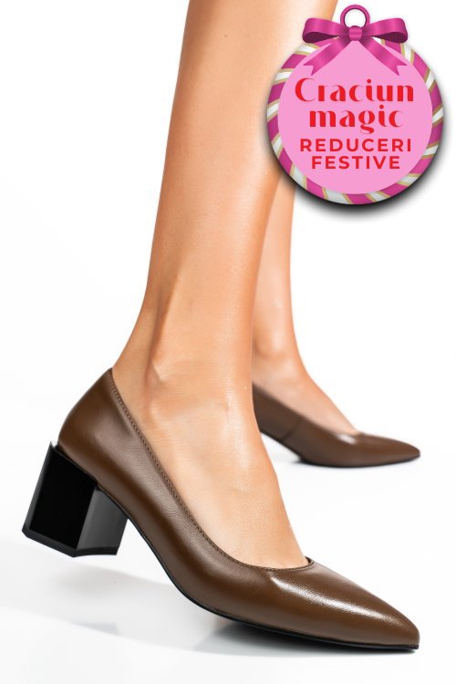 Pantofi khaki piele naturala xpct24001