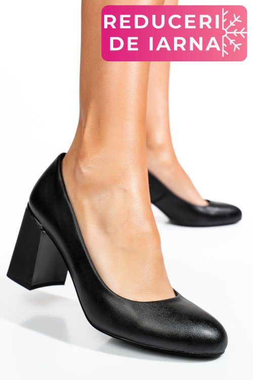 Pantofi negri piele naturala xpct24003