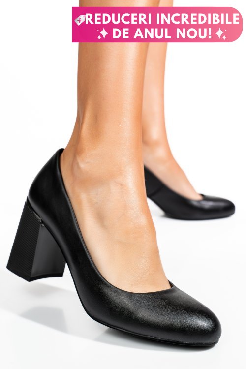 Pantofi negri piele naturala xpct24003