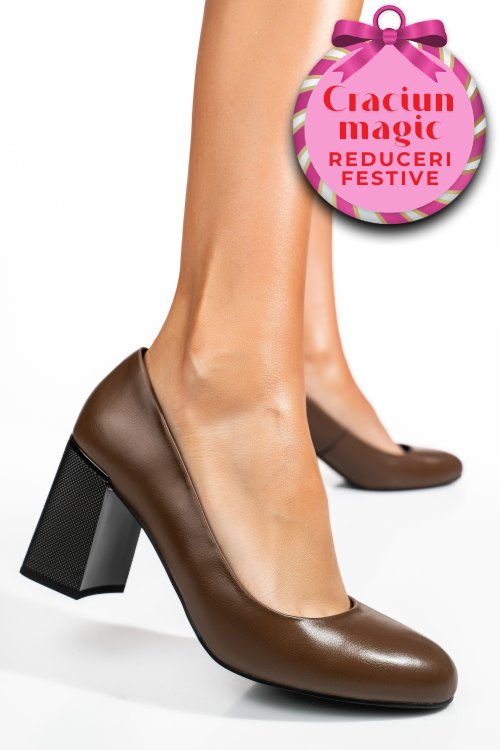 Pantofi khaki piele naturala  xpct24003