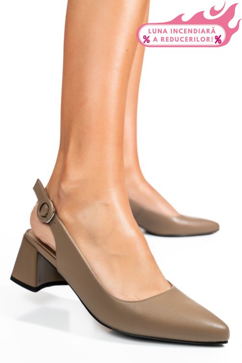 Pantofi khaki piele naturala tpcn6409