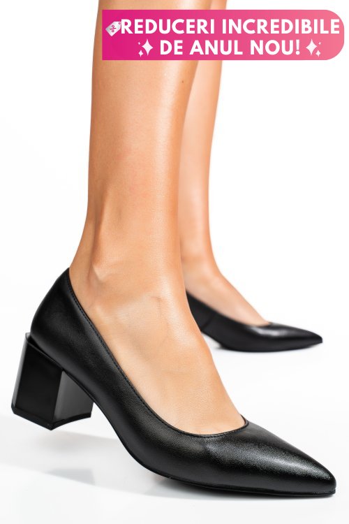 Pantofi negri piele naturala xpct24001