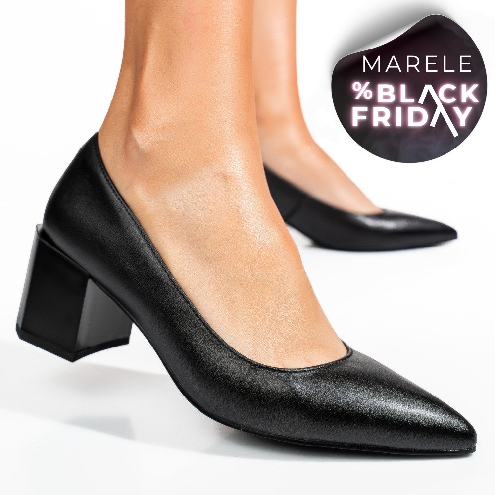 PANTOFI NEGRI PIELE NATURALA XPCT24001