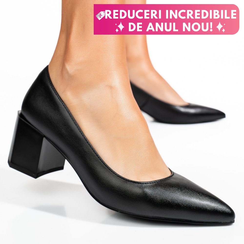 PANTOFI NEGRI PIELE NATURALA XPCT24001