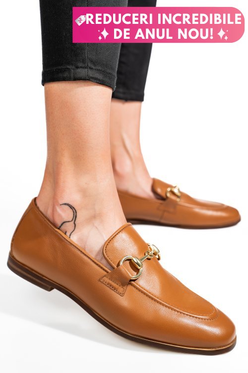 Mocasini maro piele naturala tima823