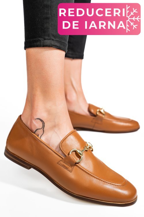 Mocasini maro piele naturala tima823