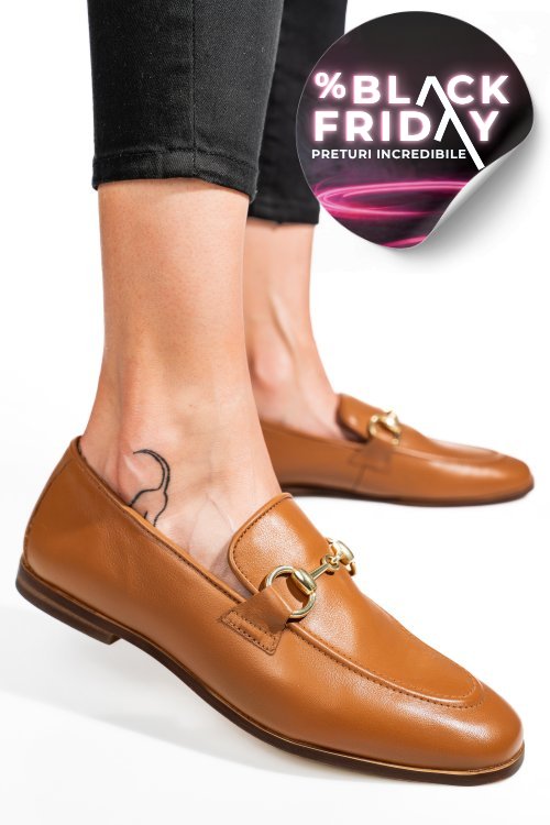 Mocasini maro piele naturala tima823