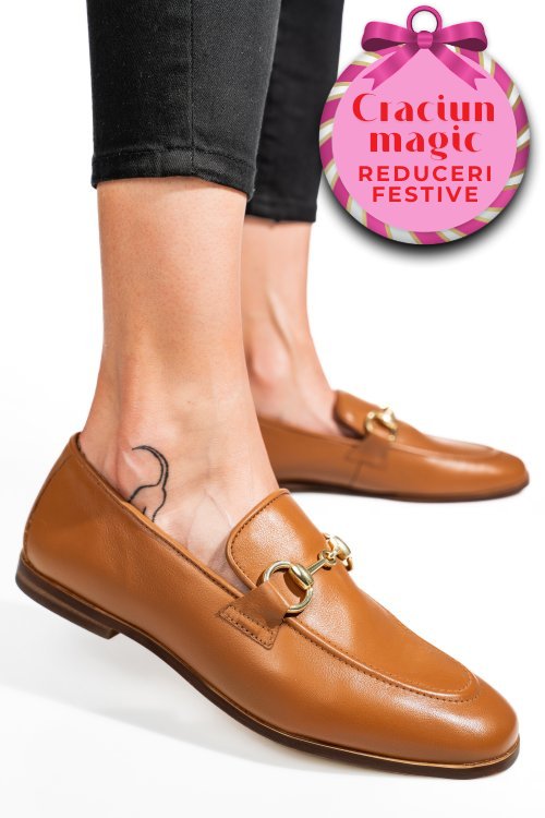 Mocasini maro piele naturala tima823