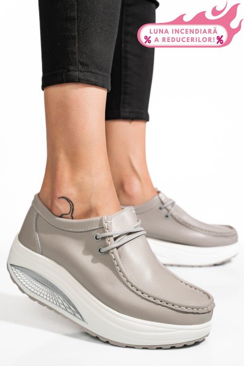 Pantofi sport grey piele naturala fsp003-1807
