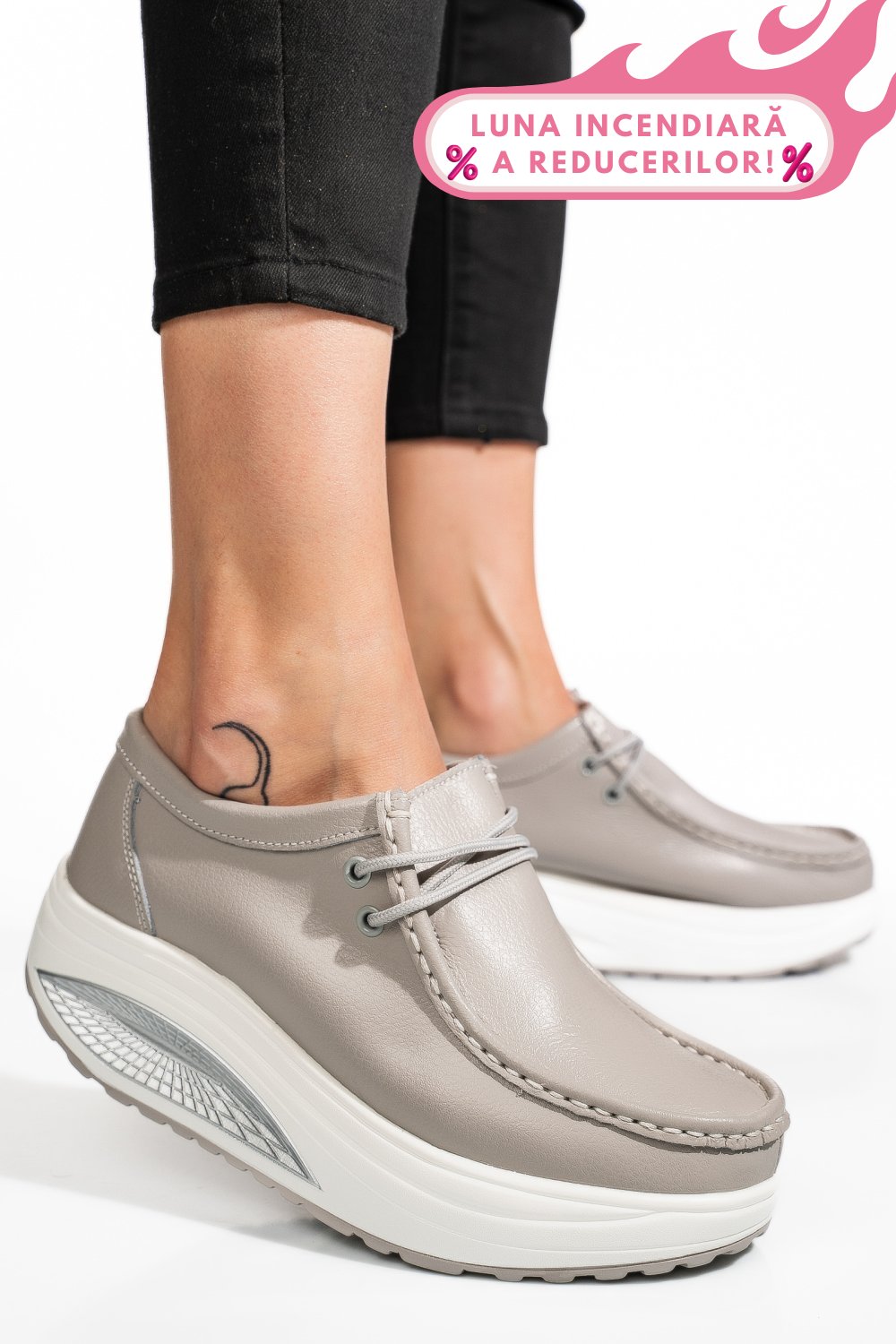 PANTOFI SPORT GREY PIELE NATURALA FSP003-1807
