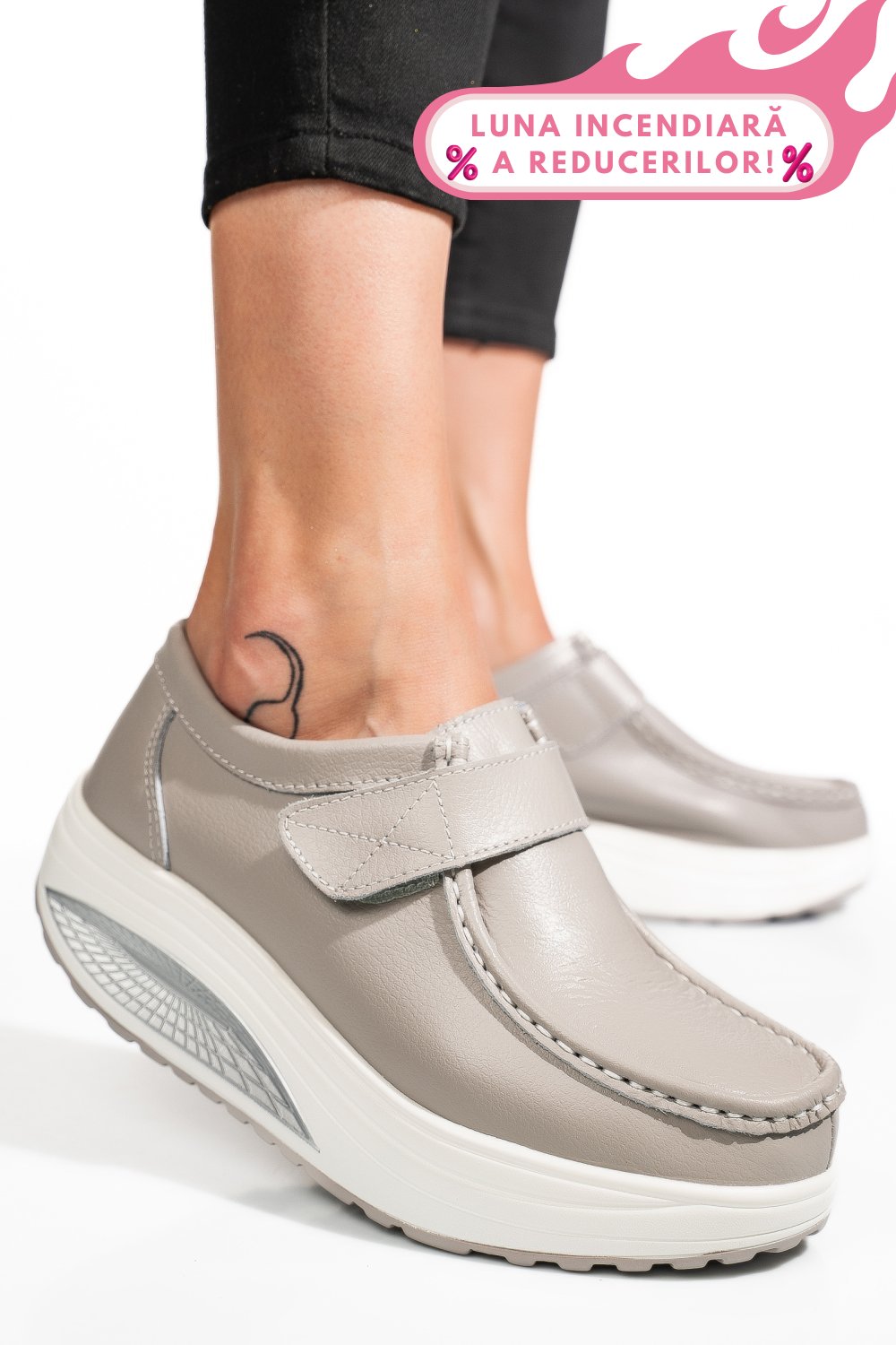 PANTOFI SPORT GRI PIELE NATURALA FSP003-001