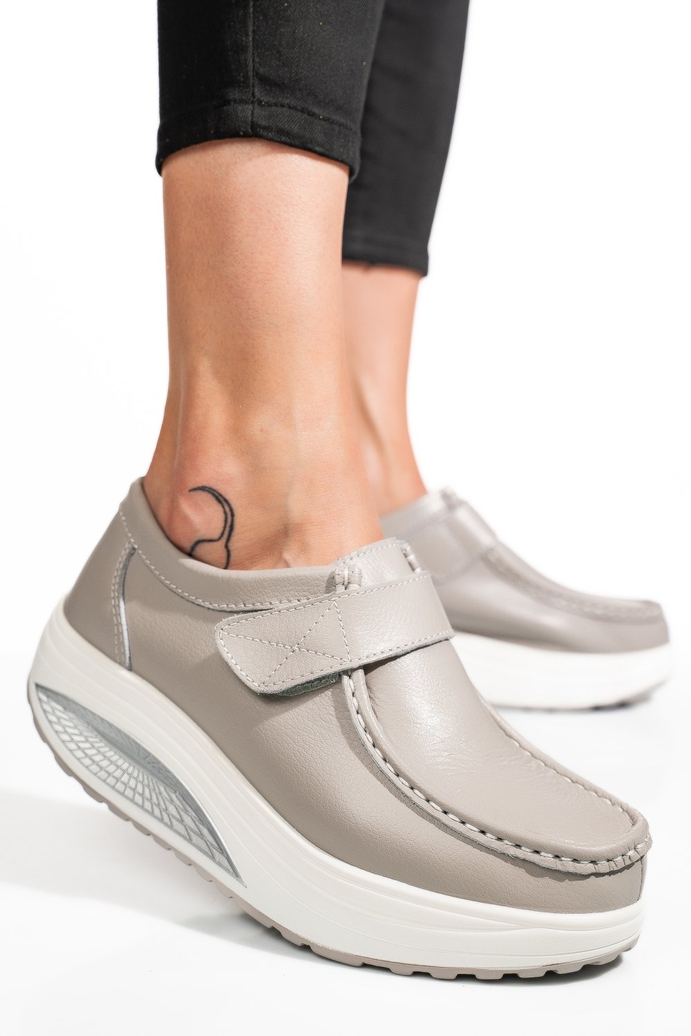 PANTOFI SPORT GRI PIELE NATURALA FSP003-001