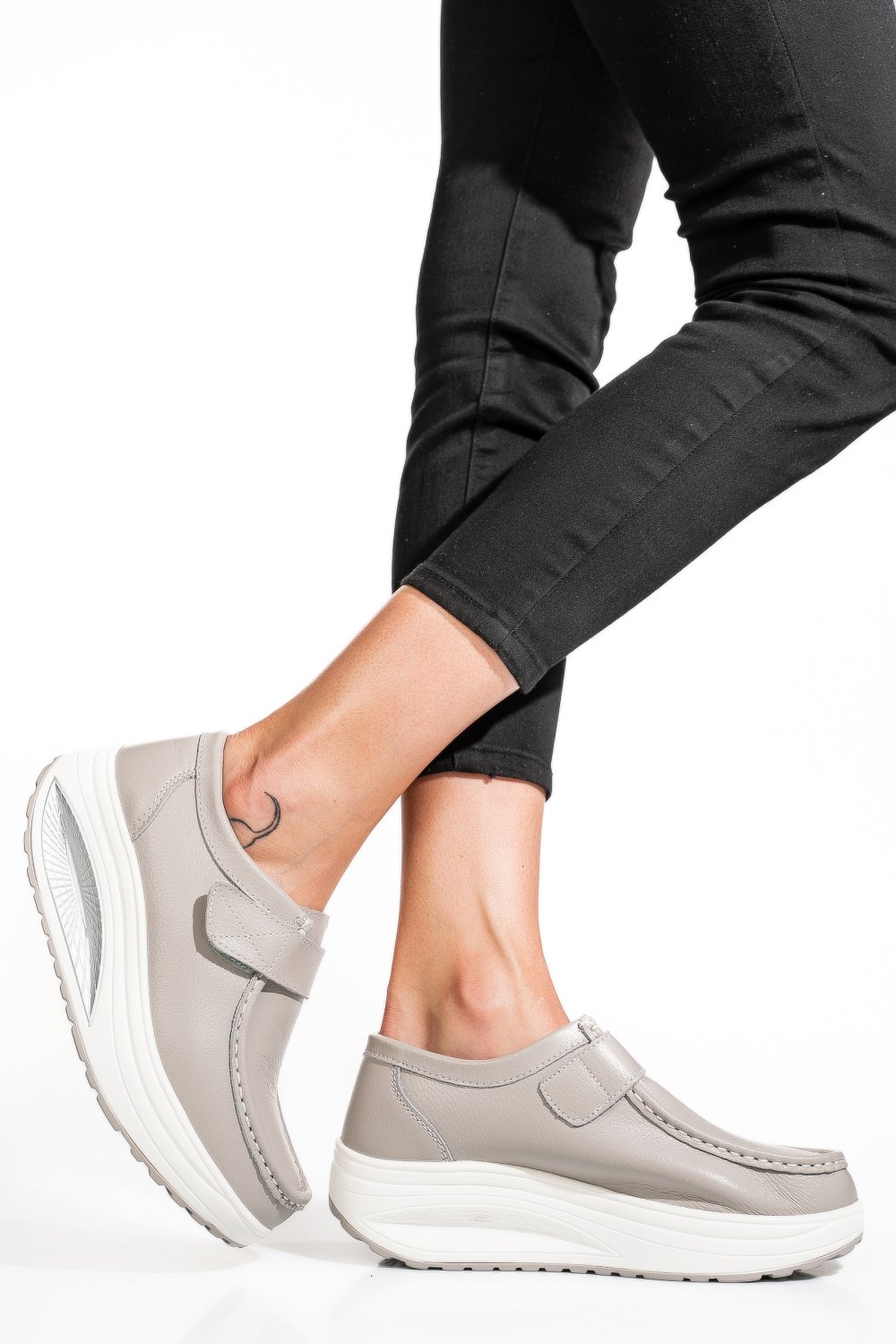 PANTOFI SPORT GRI PIELE NATURALA FSP003-001