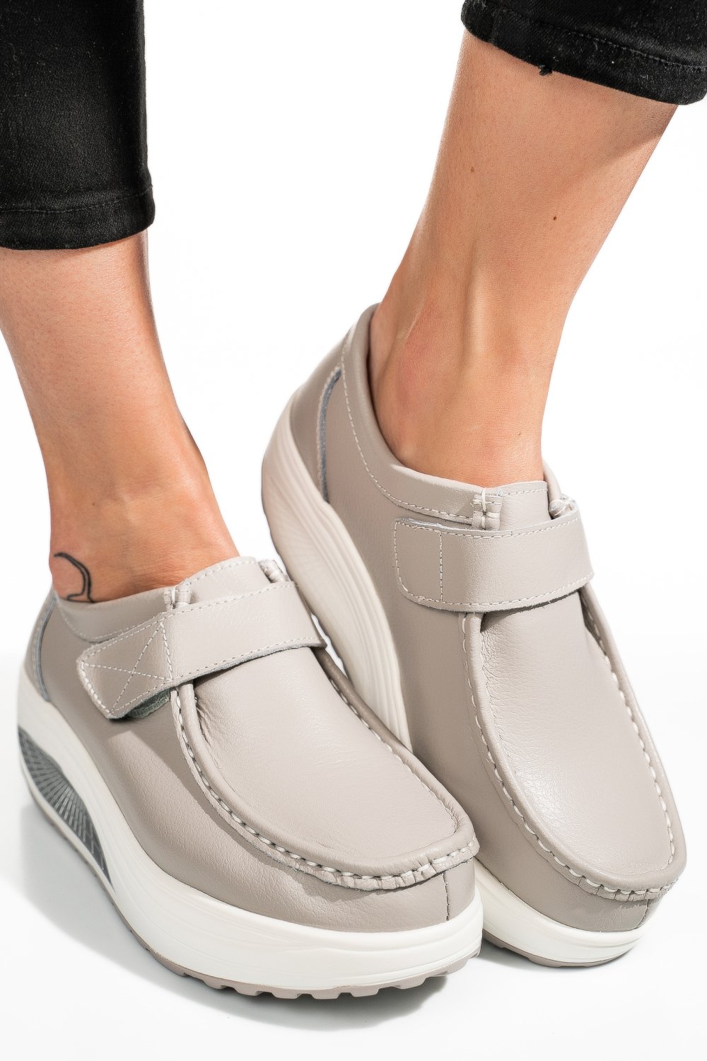 PANTOFI SPORT GRI PIELE NATURALA FSP003-001