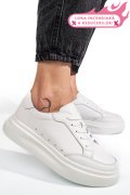 PANTOFI SPORT ALL WHITE PIELE NATURALA ASPW429