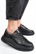 Pantofi sport negri piele naturala aspw429