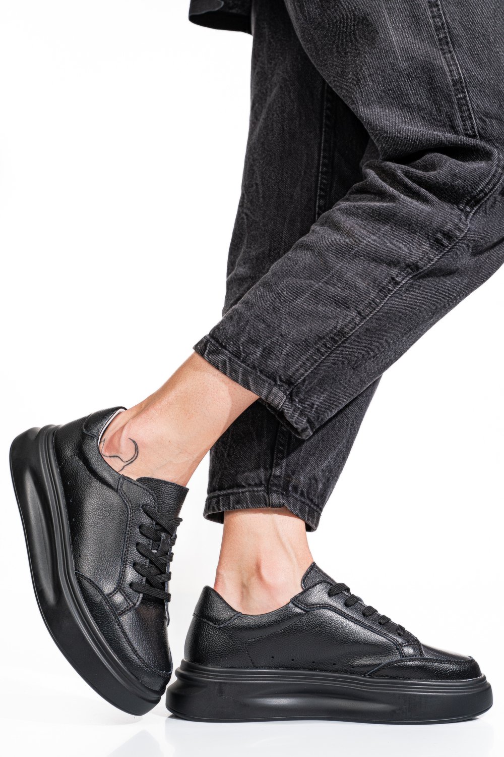 PANTOFI SPORT NEGRI PIELE NATURALA ASPW429