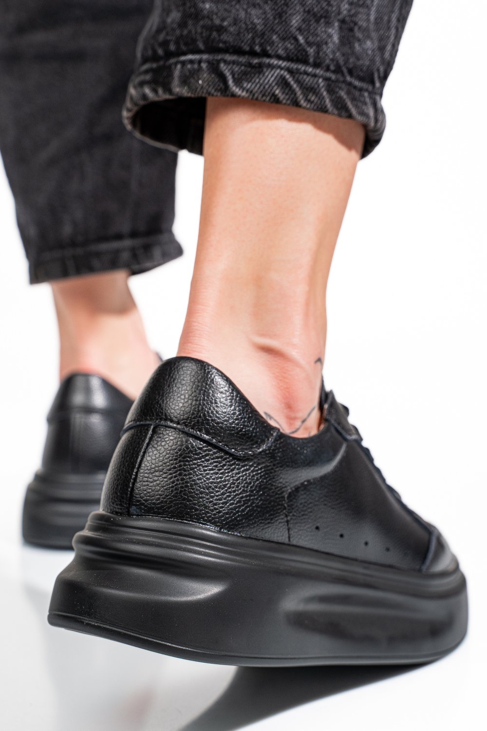 PANTOFI SPORT NEGRI PIELE NATURALA ASPW429