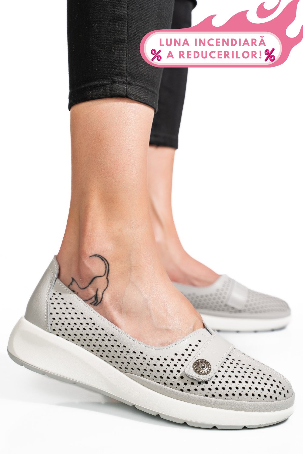 MOCASINI GRI PIELE NATURALA JSPY3951