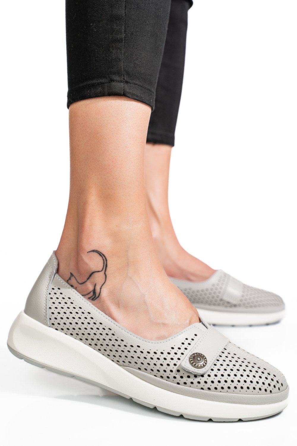 MOCASINI GRI PIELE NATURALA JSPY3951