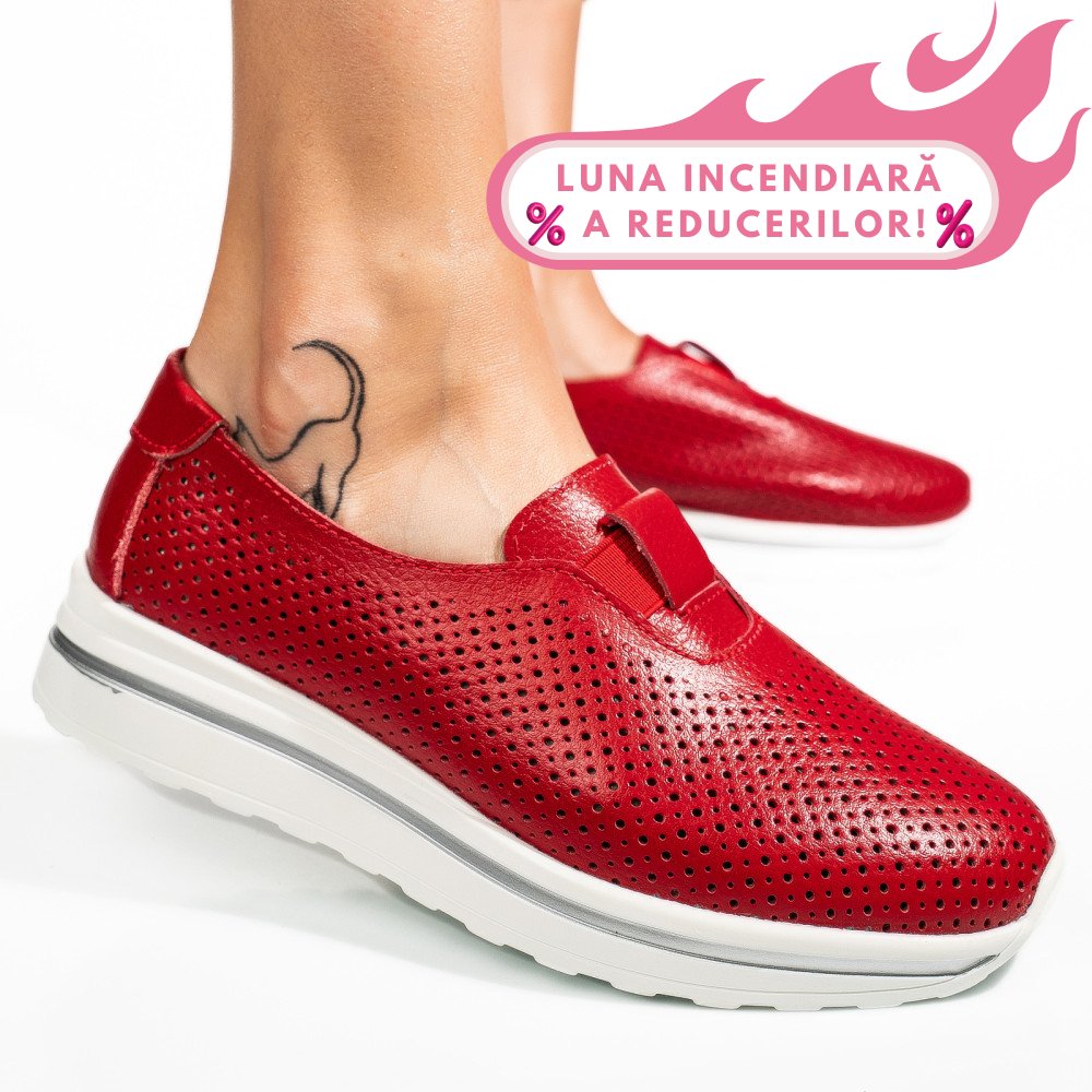 ESPADRILE ROSII PIELE NATURALA XSPH3011