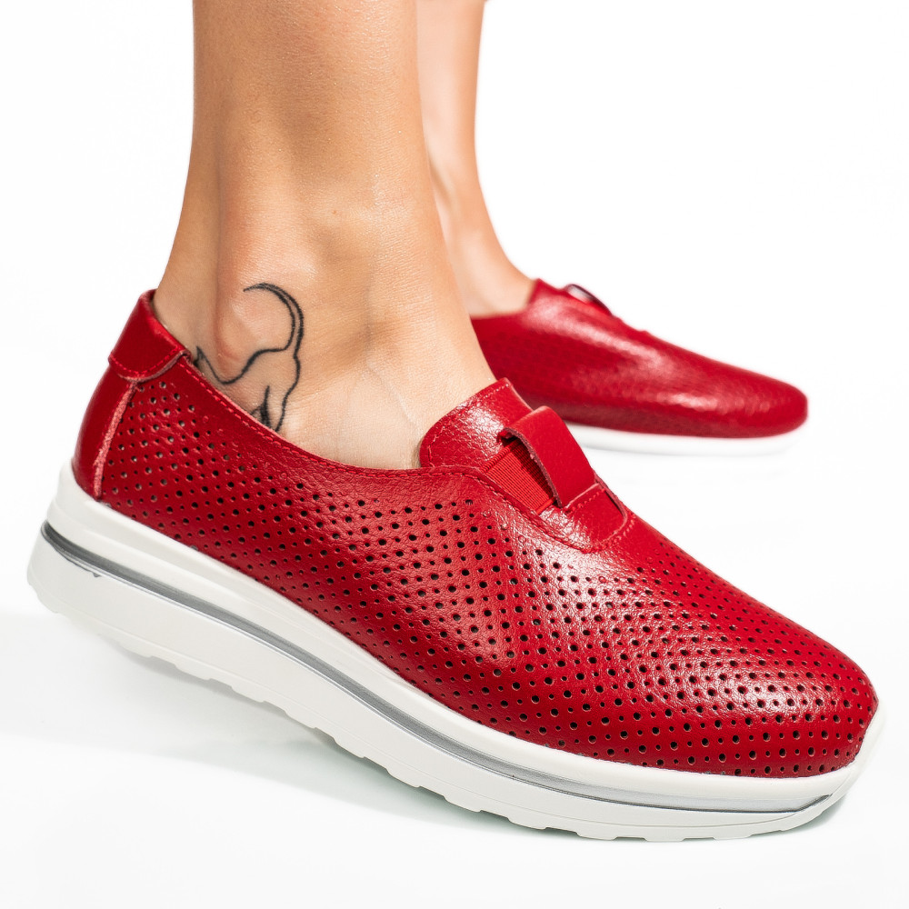 ESPADRILE ROSII PIELE NATURALA XSPH3011