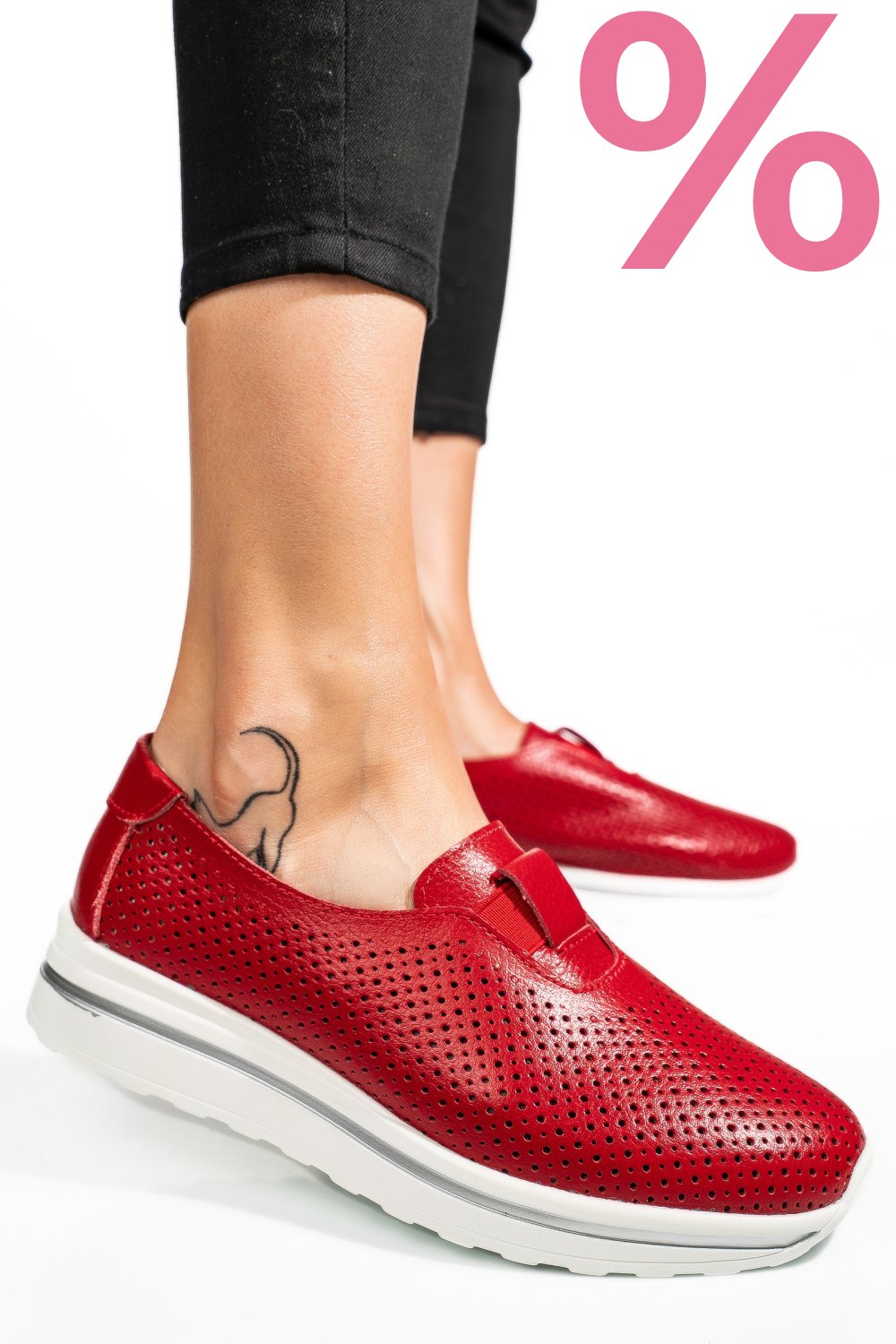 ESPADRILE ROSII PIELE NATURALA XSPH3011