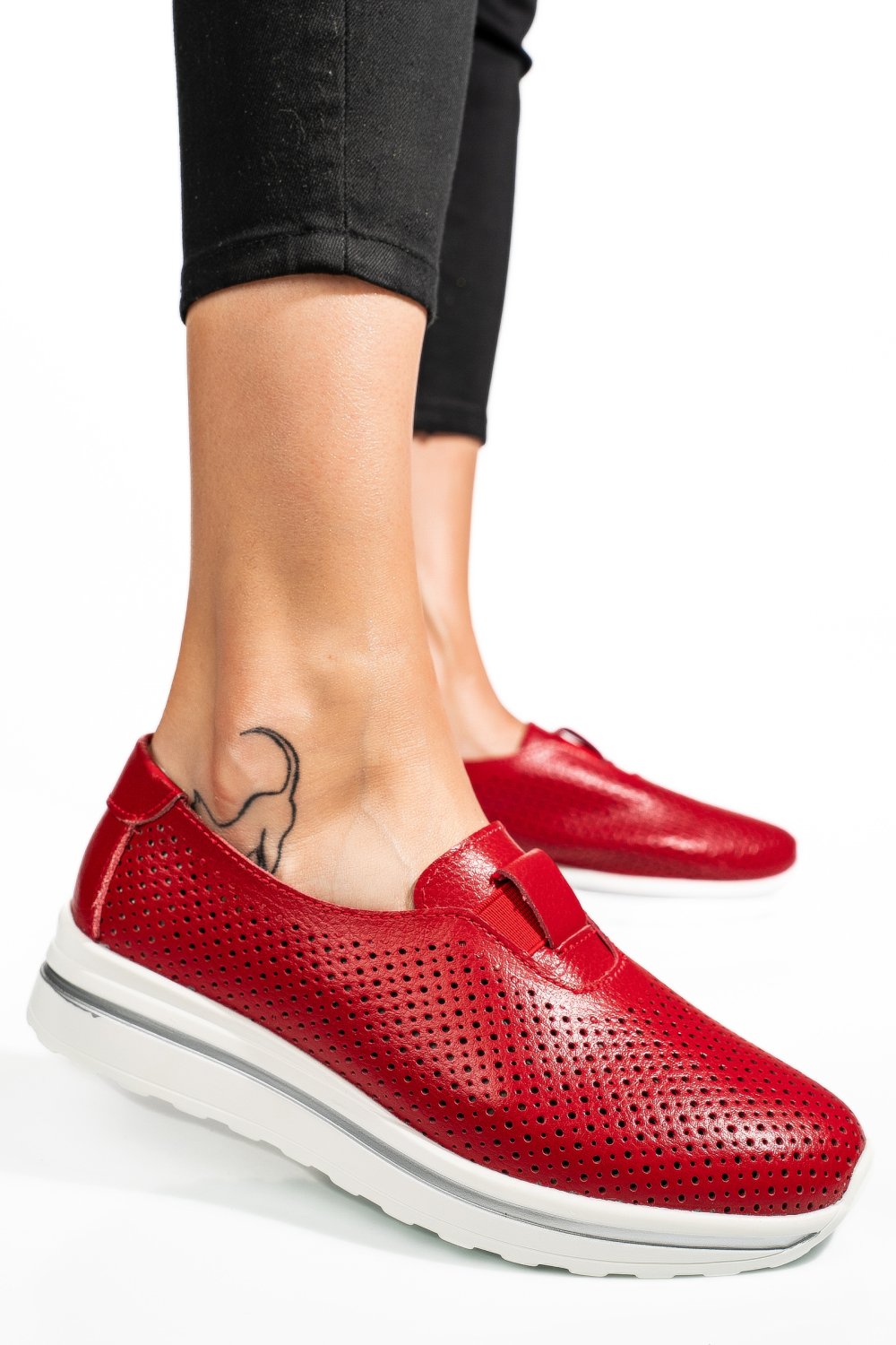 ESPADRILE ROSII PIELE NATURALA XSPH3011