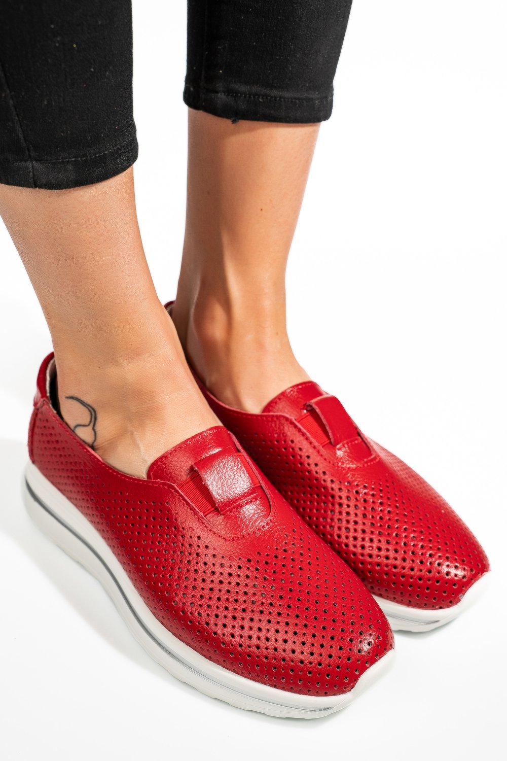 ESPADRILE ROSII PIELE NATURALA XSPH3011