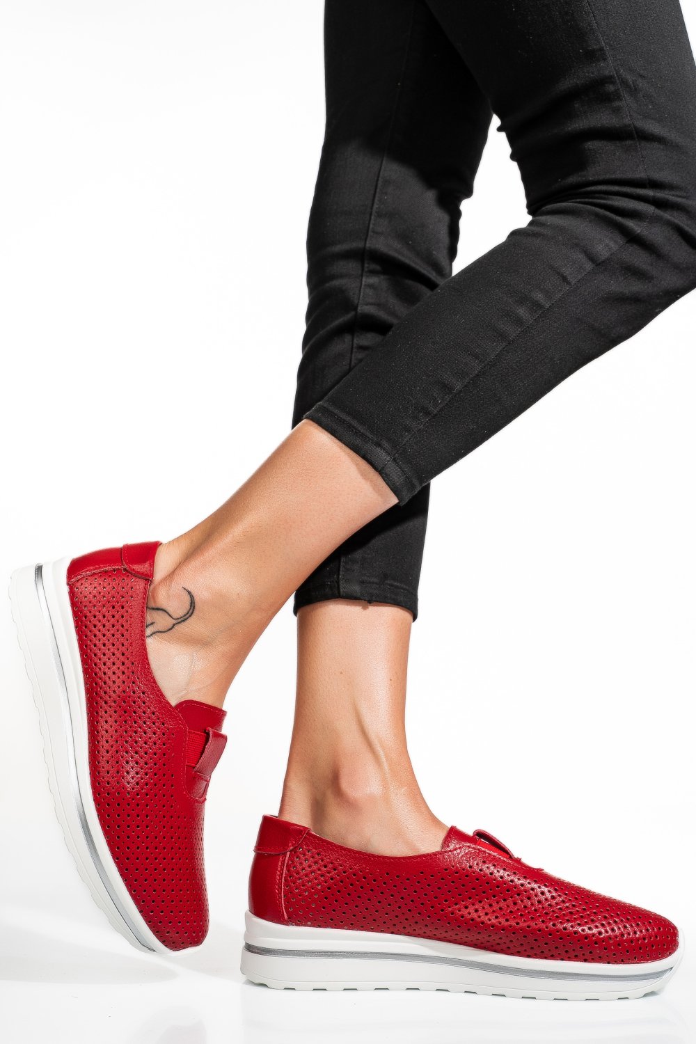 ESPADRILE ROSII PIELE NATURALA XSPH3011