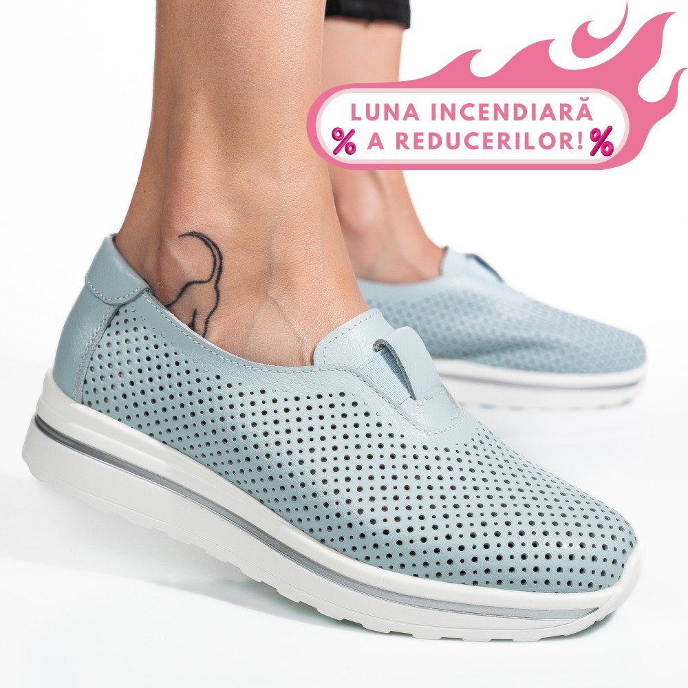 ESPADRILE ALBASTRE PIELE NATURALA XSPH3011