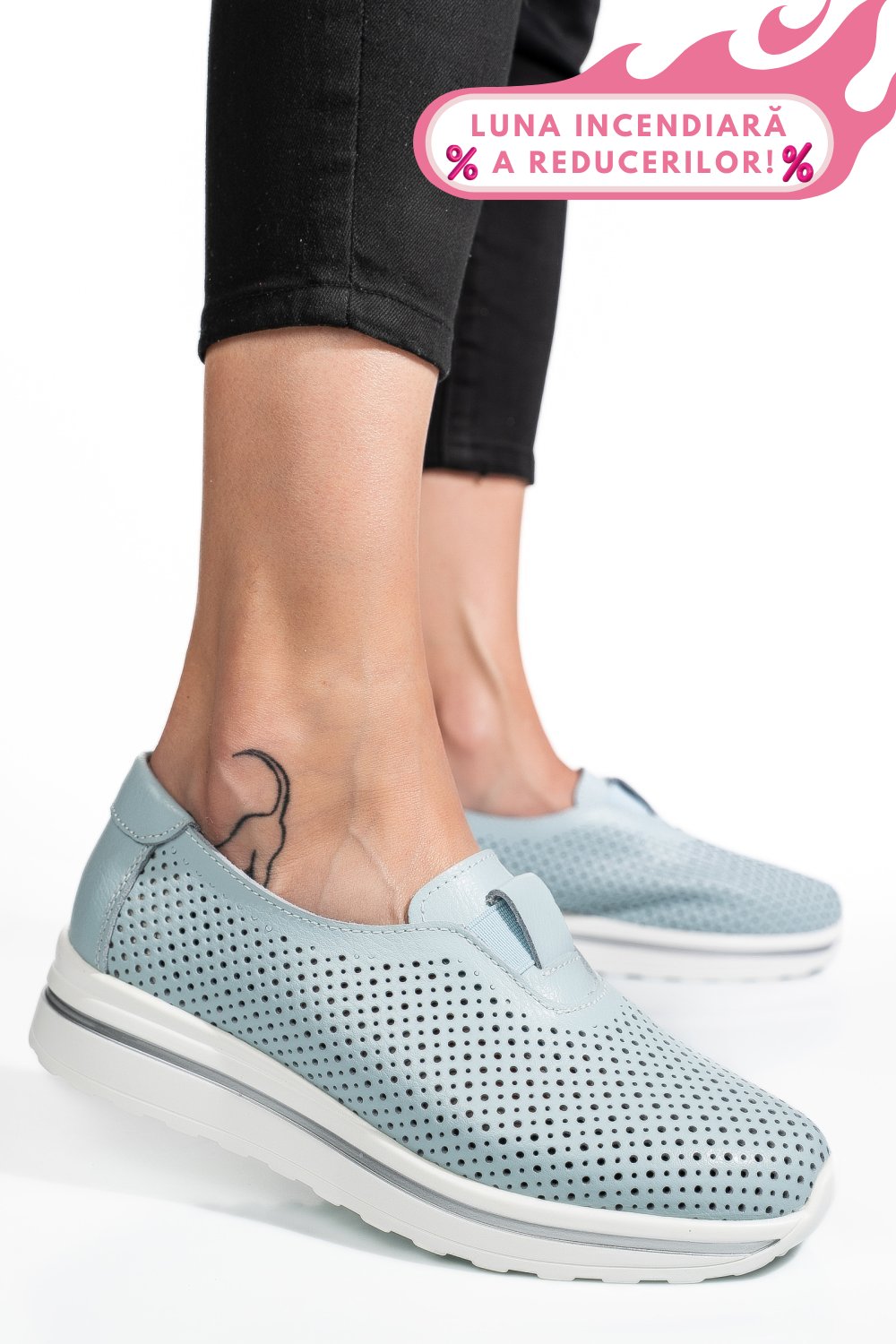 ESPADRILE ALBASTRE PIELE NATURALA XSPH3011