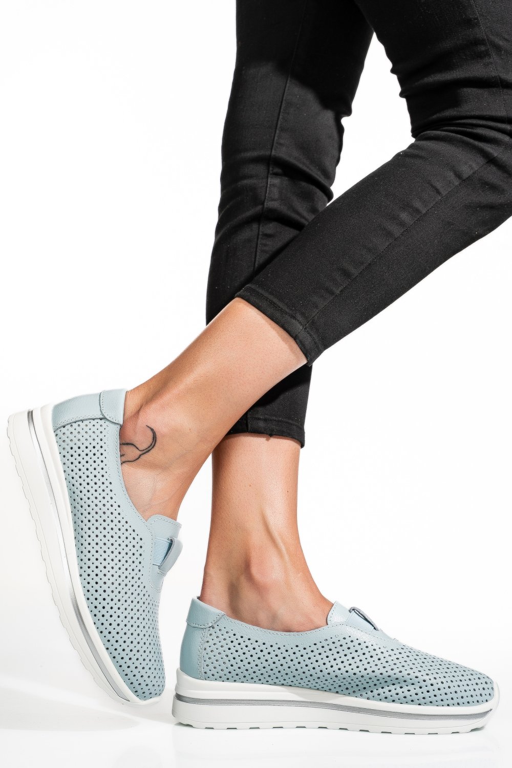 ESPADRILE ALBASTRE PIELE NATURALA XSPH3011