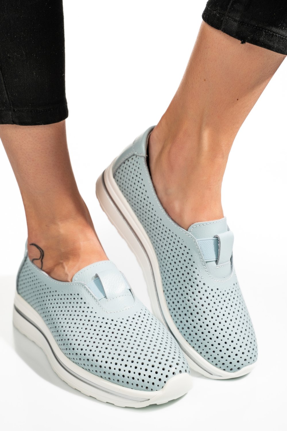 ESPADRILE ALBASTRE PIELE NATURALA XSPH3011