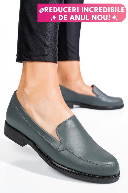Mocasini gri piele naturala 1pc110