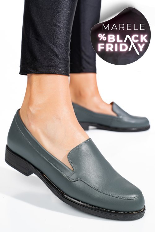 Mocasini gri piele naturala 1pc110