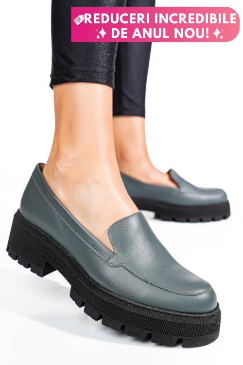 Mocasini gri piele naturala 2s7724