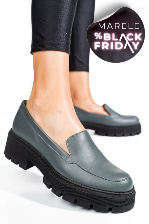 Mocasini gri piele naturala 2s7724