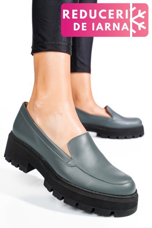 Mocasini gri piele naturala 2s7724