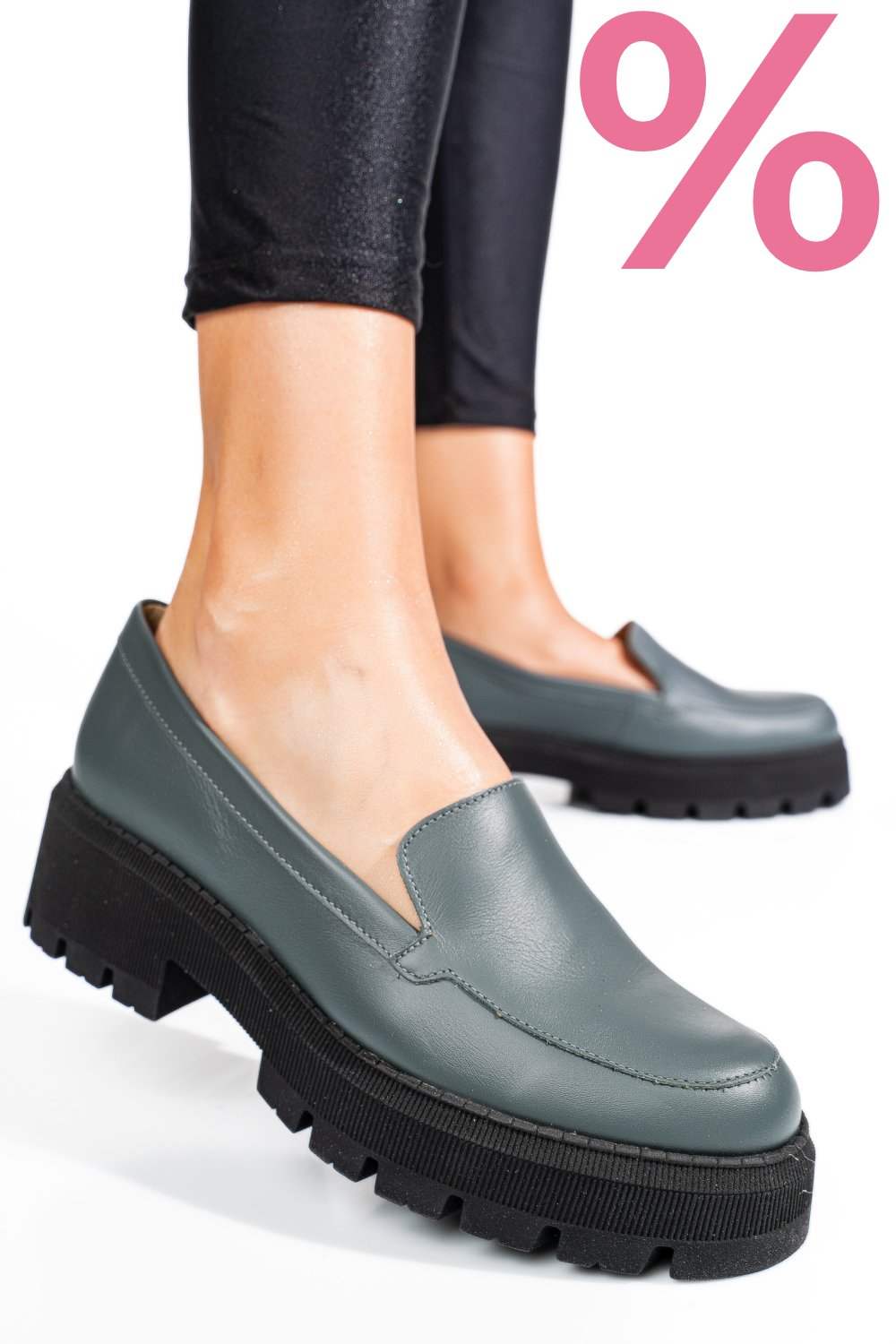 MOCASINI GRI PIELE NATURALA 2S7724