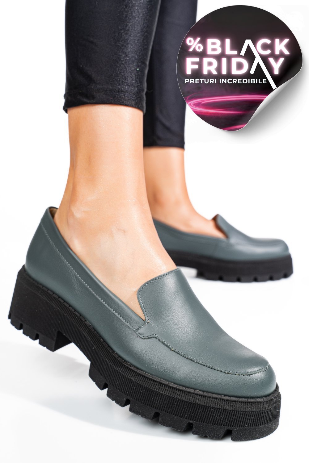 MOCASINI GRI PIELE NATURALA 2S7724