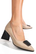 PANTOFI BEJ PIELE NATURALA 5S77665-B