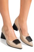 PANTOFI BEJ PIELE NATURALA 5S77665-B